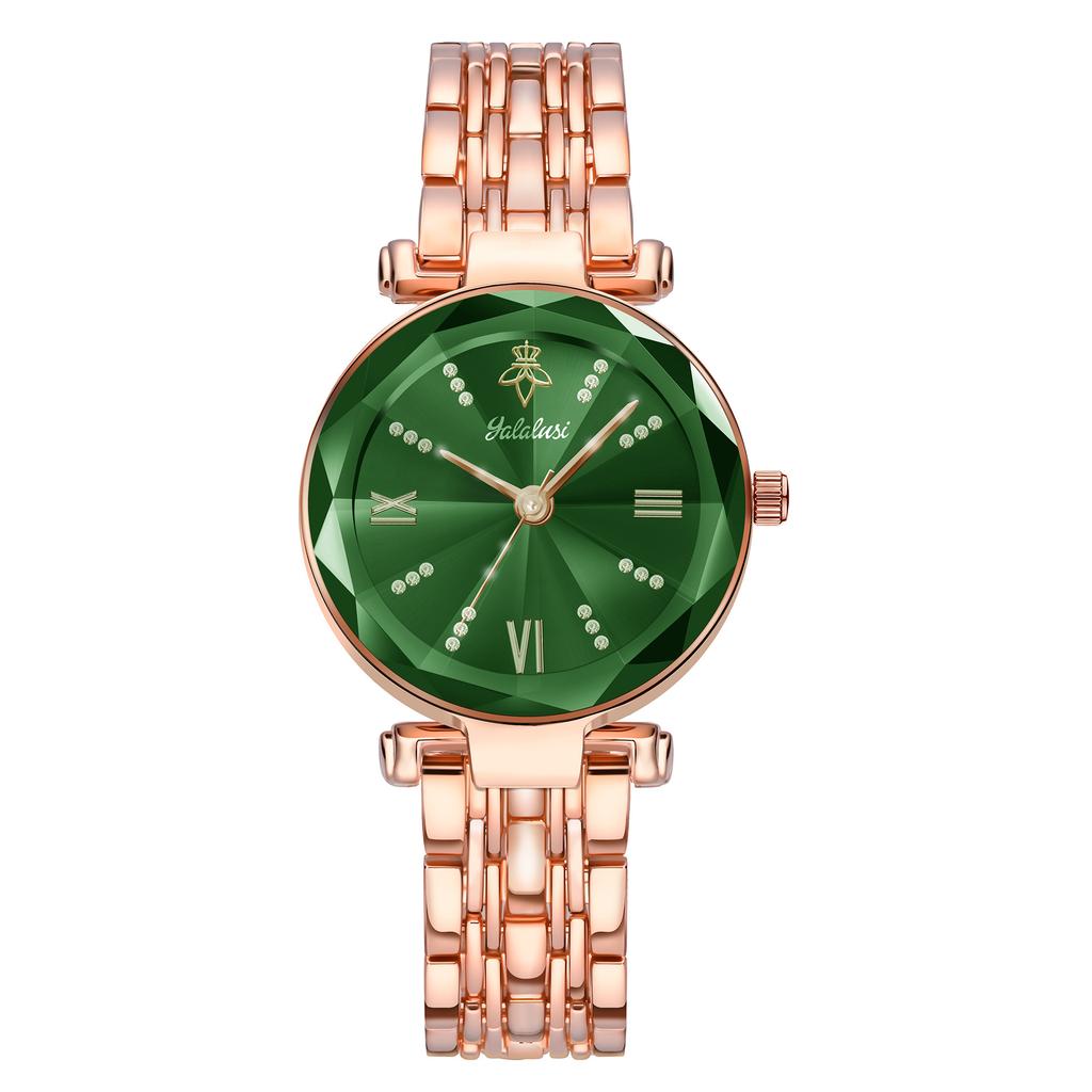 Yalalusi Rose Gold Women'S Quartz Watch Light Luxury Ruby Women'S Watch Waterproof Watch Fashionable And Elegant Women'S Watch