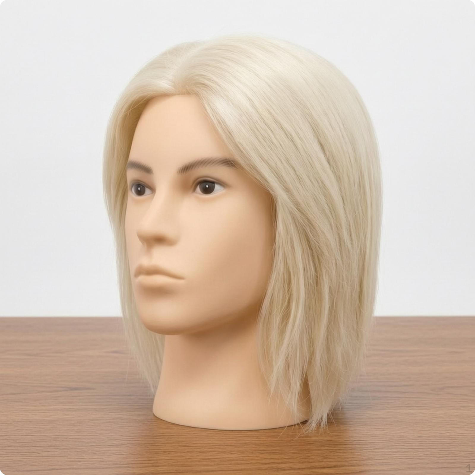 Male Mannequin Head with Actual Hair