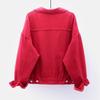 Plus Size Women's Denim Jacket Short Korean Style Loose Long Sleeve Jackets Casual Oversized Tops