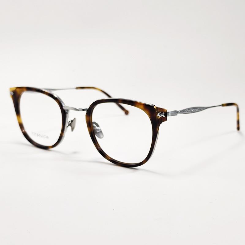

Men s High-End Large Frame Glasses with Gentle Brow Line and Ultra-Light Elastic Temples for Prescription Lenses