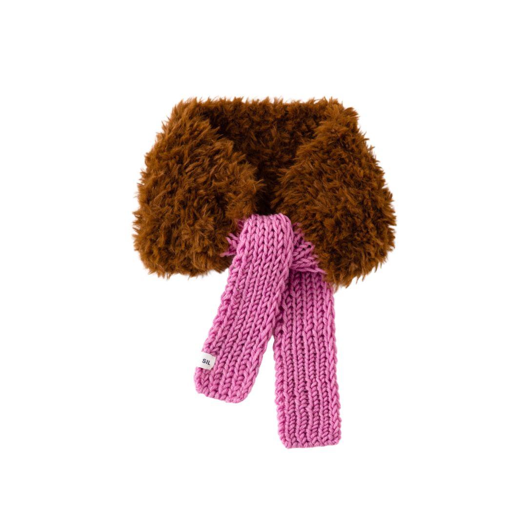 Echond Petit Fur Muffler – Pink
