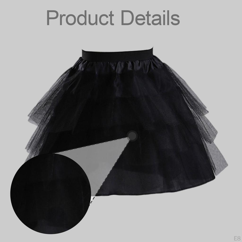 Petticoat Lightweight Flower Girl Crinoline Underskirt Soft Yarn Elastic Waist Boneless Skirt