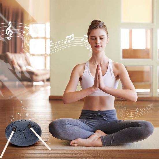 Rain Drum for Outside Garden 4 Inches 8 Notes Steel Tongue Drum Meditation Rain