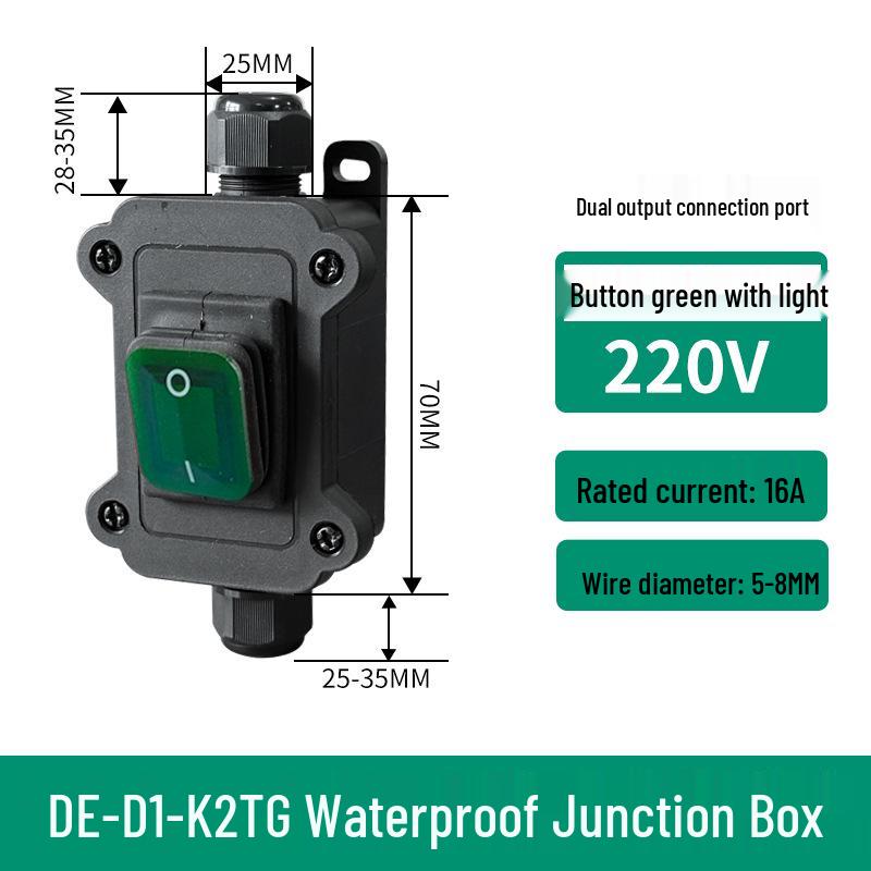 High Current Waterproof Inline Rocker Switch for Outdoor Wiring
