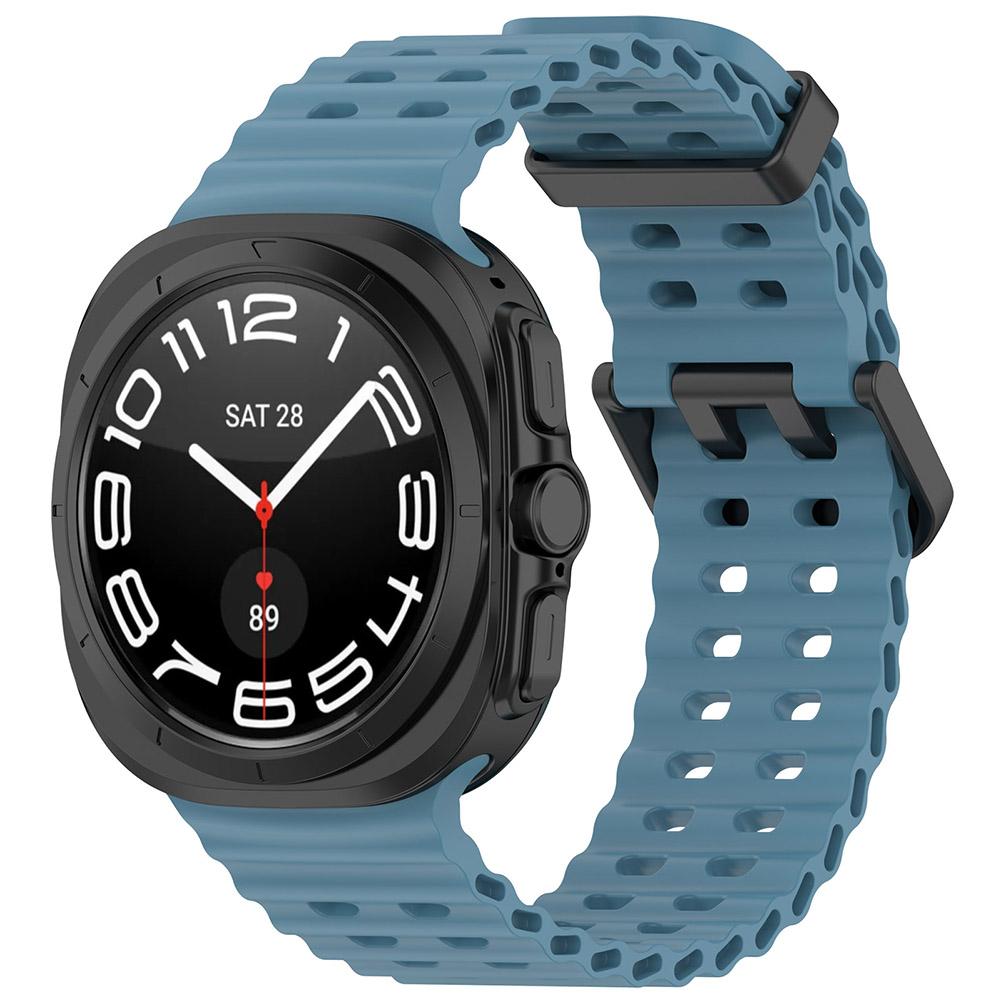 Ocean Sport Silicone Band NO Gaps Curved End Band Sweatproof Watch Strap Sports Wrist Band for Samsung Galaxy Watch 7 Ultra 47mm