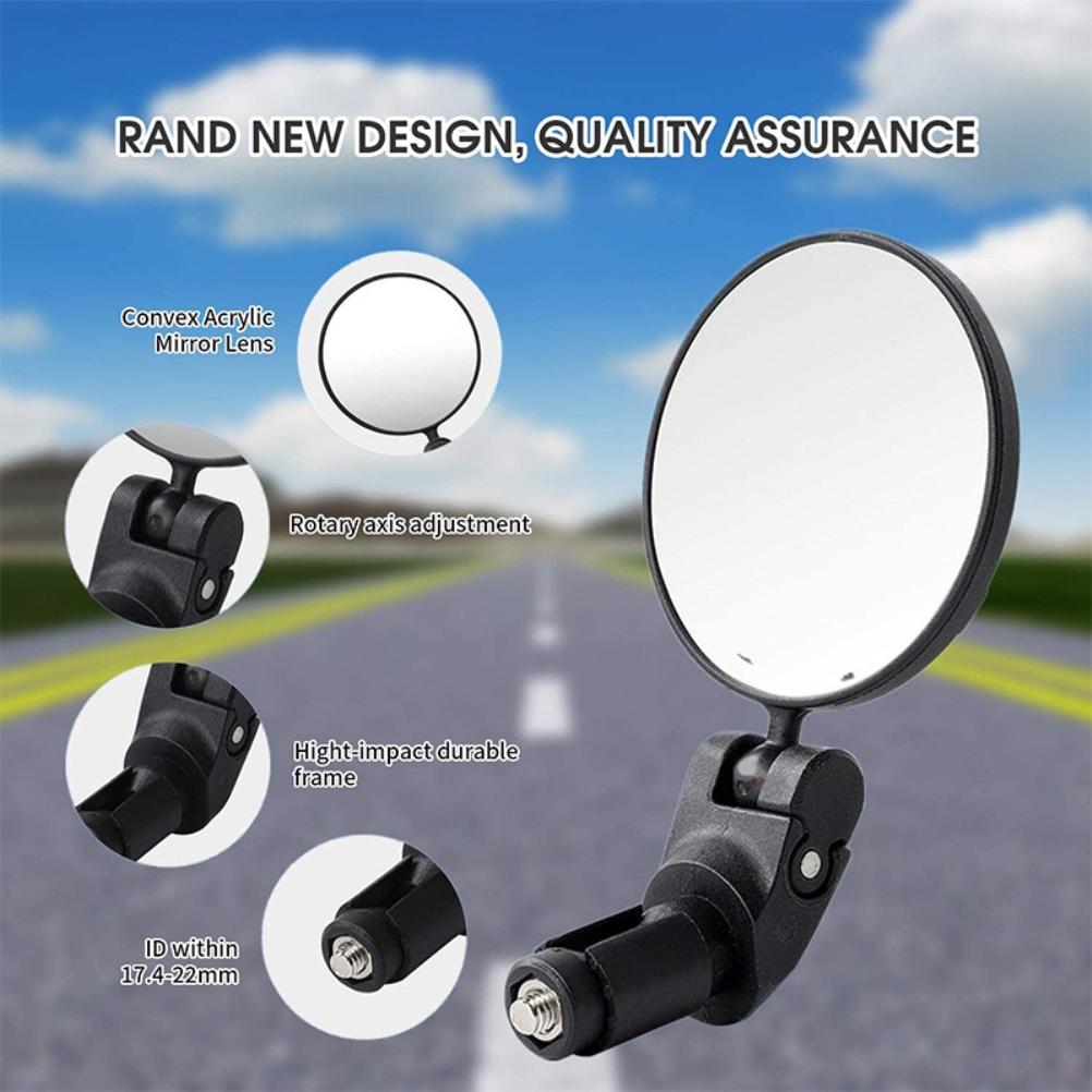 Bike Mirror 360 degrees  Adjustable Rotatable Handlebar Mirror Convex  Mirror with 2 Allen Wrench for