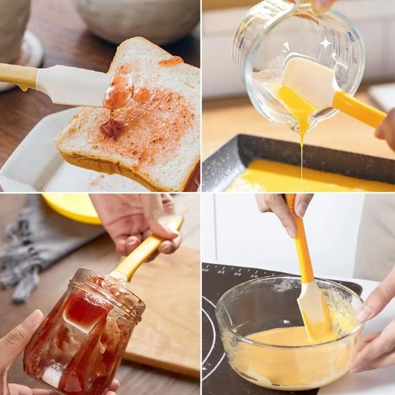 Silicone Jam Spatula with Can Opener End Multi Purpose Spreaders for Jar Peanut Butter Jelly Chocolate Spreader Mixing Scraper