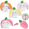 Schattig Aardbeien Konijn Pluche Speelgoed Sleutelhanger Fruit Transformatie Pop Tas Hanger