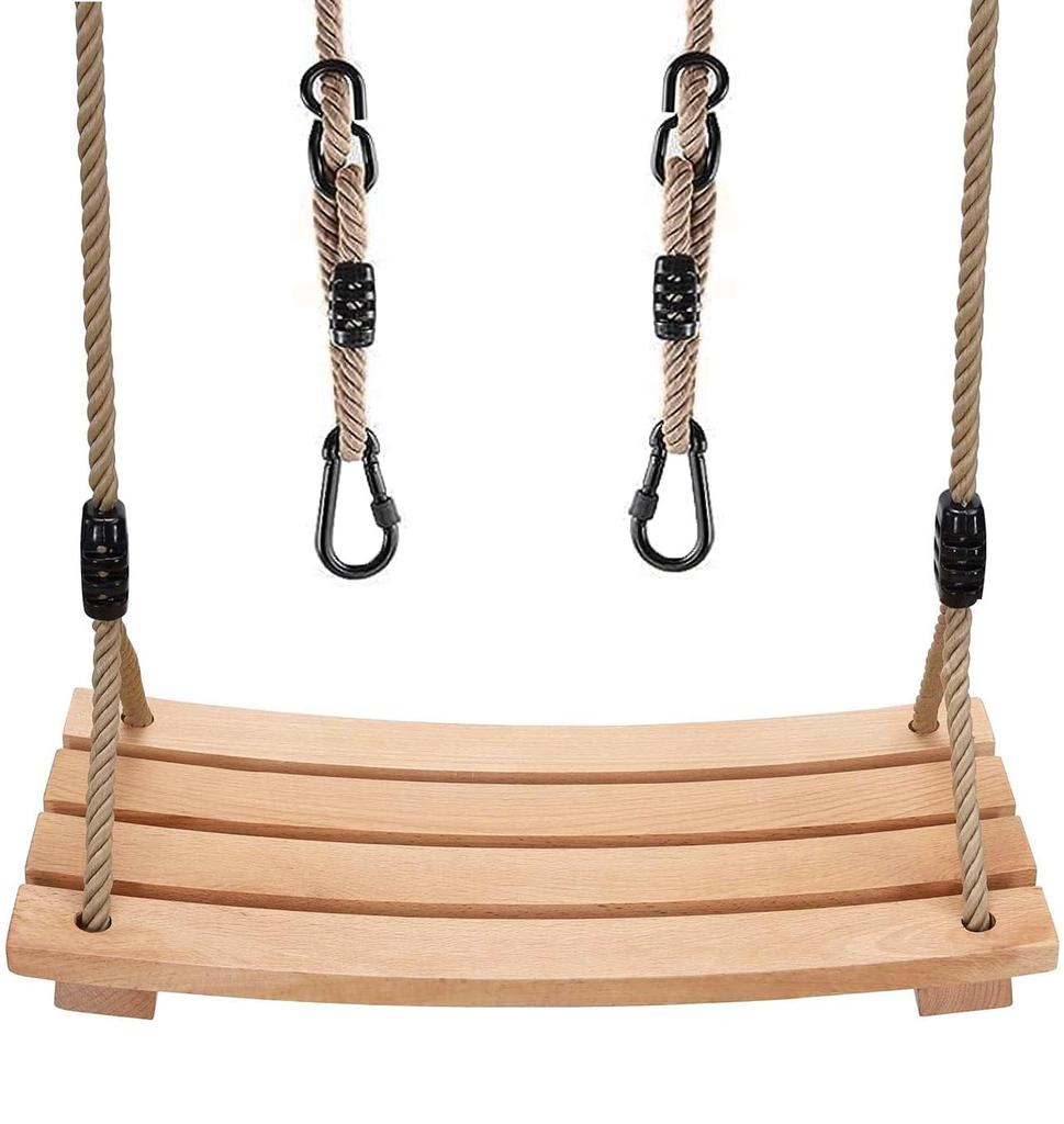 Leweet Wooden Swing Outdoor Swing Adult Outdoor Playground Swing Indoor Hanging Handmade Swing Children Swing Indoor Playground Swing Weight Capacity