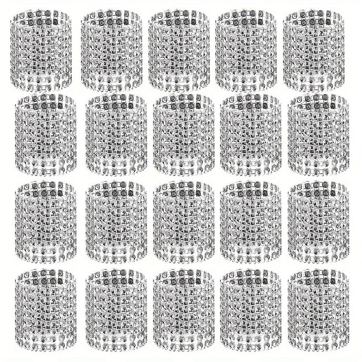 

20 шт., блестящие кольца для салфеток для элегантного ужина, свадьбы, юбилея, дня рождения, украшения стола