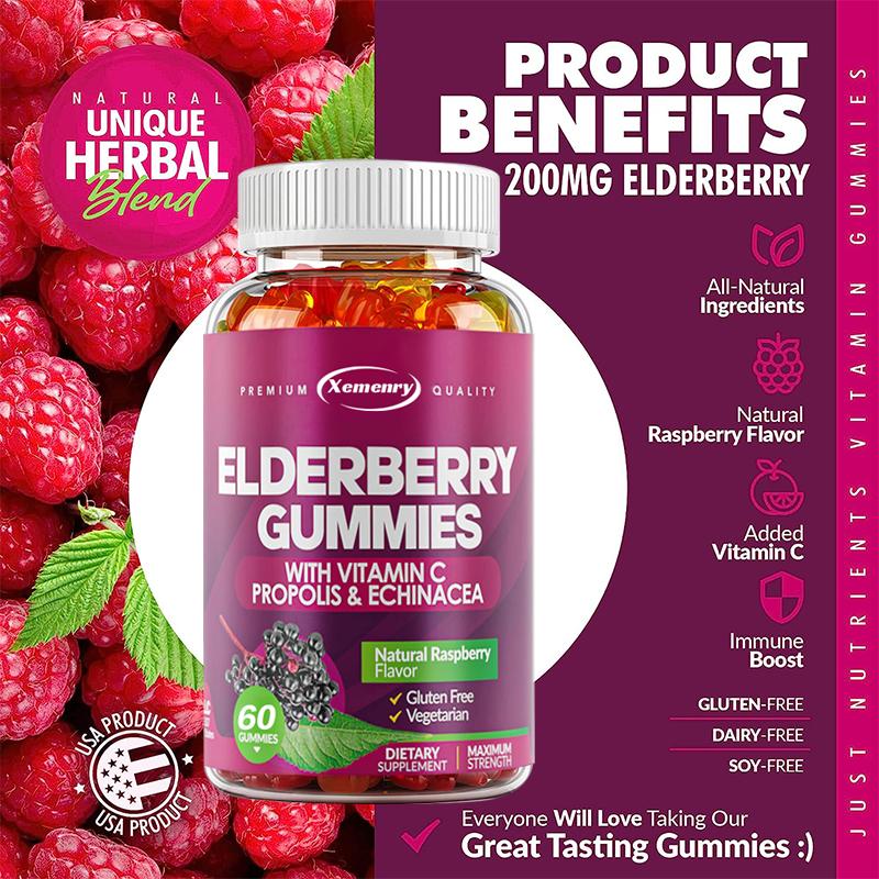 Xemenry - Elderberry & Vitamin C Gummies - Immune Health