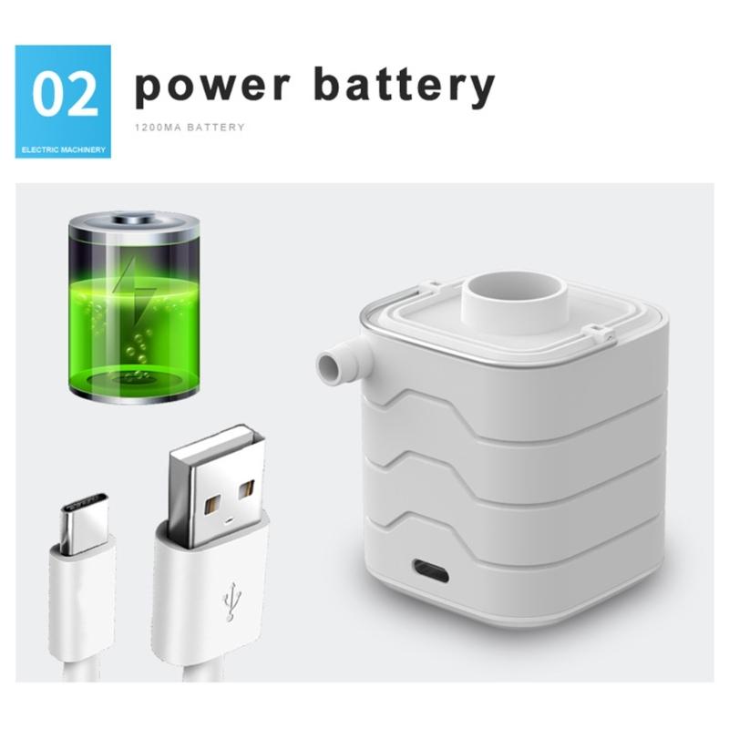 1Set Wireless Rechargeable Air Inflator With LED Lamp Outdoor Inflatable Pumps for Outdoor and Home Use