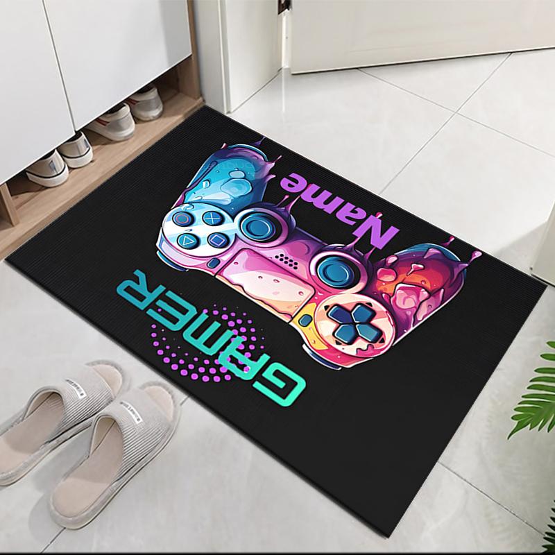 Custom Name Game Controller Printed Carpet, for Office Chair Living Room Bedroom Kitchen Room Decor Gifts.