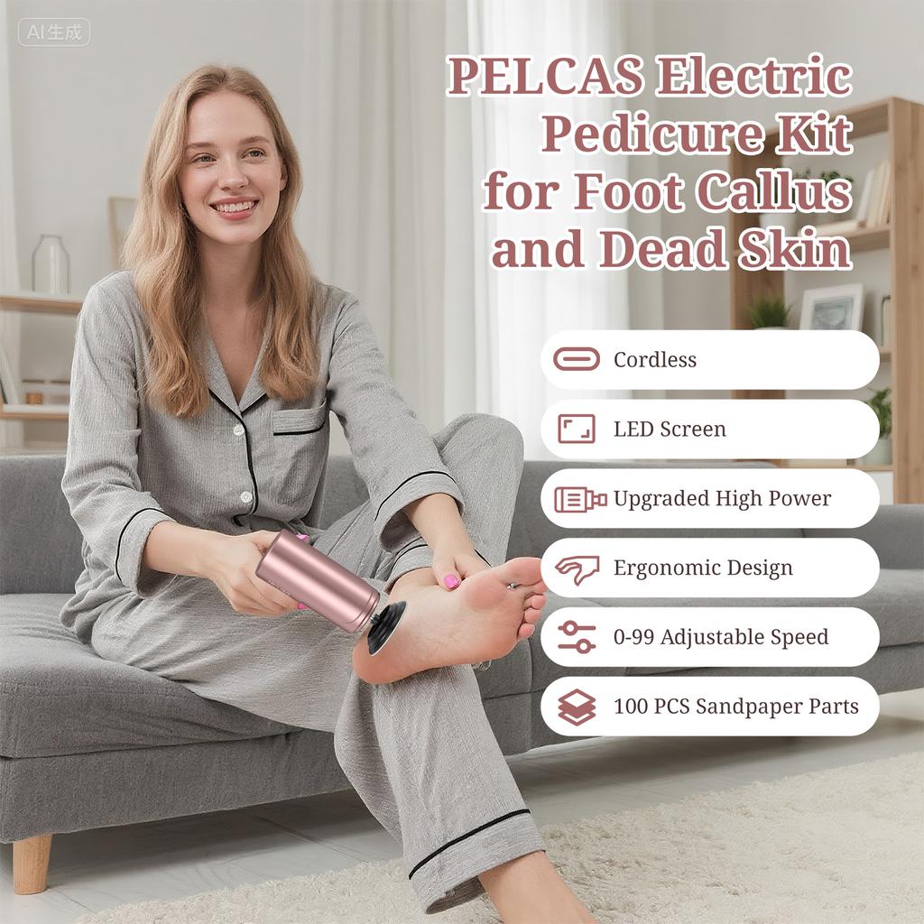New Design Mini Portable Rechargeable Electric Long Handle Foot Polishing Machine Dead Skin Grinder Feet Care Pedicure Tools