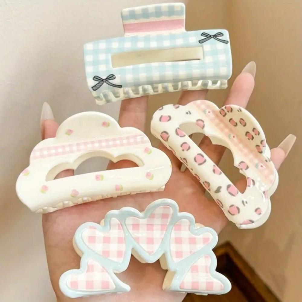 Acrylic Material Shark Hair Clip Triangle Flower Hair Claw Geometry Ponytail Clip Hair Ornament