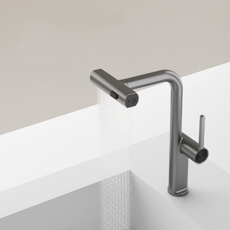 TLXT Wall-Mounted Kitchen Faucet with Pull-Out Sprayer