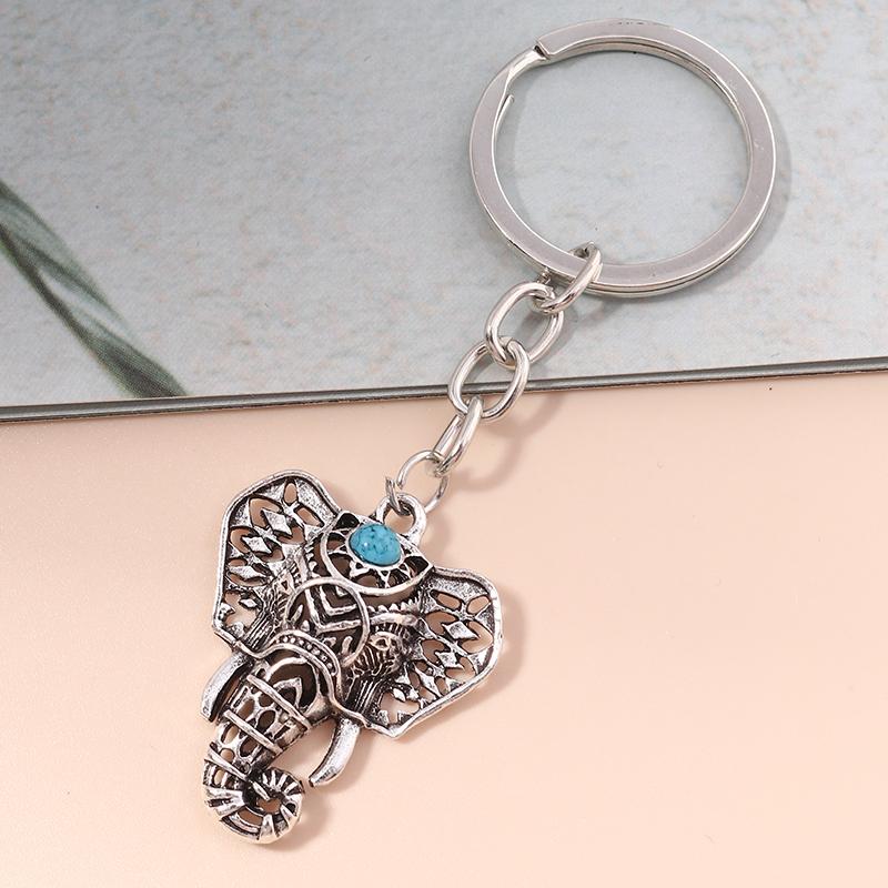 Ethnic Elephant Keychains for Car Key Unique Bohemia Animal Key Rings for Women Men Handbag Accessories DIY Jewelry Gifts