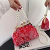 Vintage Embroidered Crossbody Bags for Women Metal Handle Shoulder Purse with Chain Strap Bohemian Style Handbag Gift Her wallet