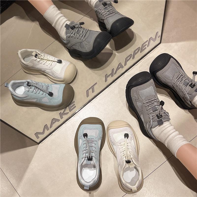 2024 Autumn New Big-headed Ugly Cute Thick-soled Versatile Sports and Leisure Shoes Children's Flat-soled Outdoor Mountaineering Dad Shoes