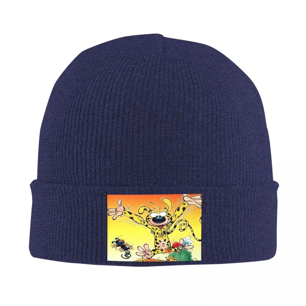 Art  Marsupilami Cartoon Anime Warm Knitted Cap Winter Knit Bonnet Hat Skullies Beanies Hip Hop Caps for Unisex