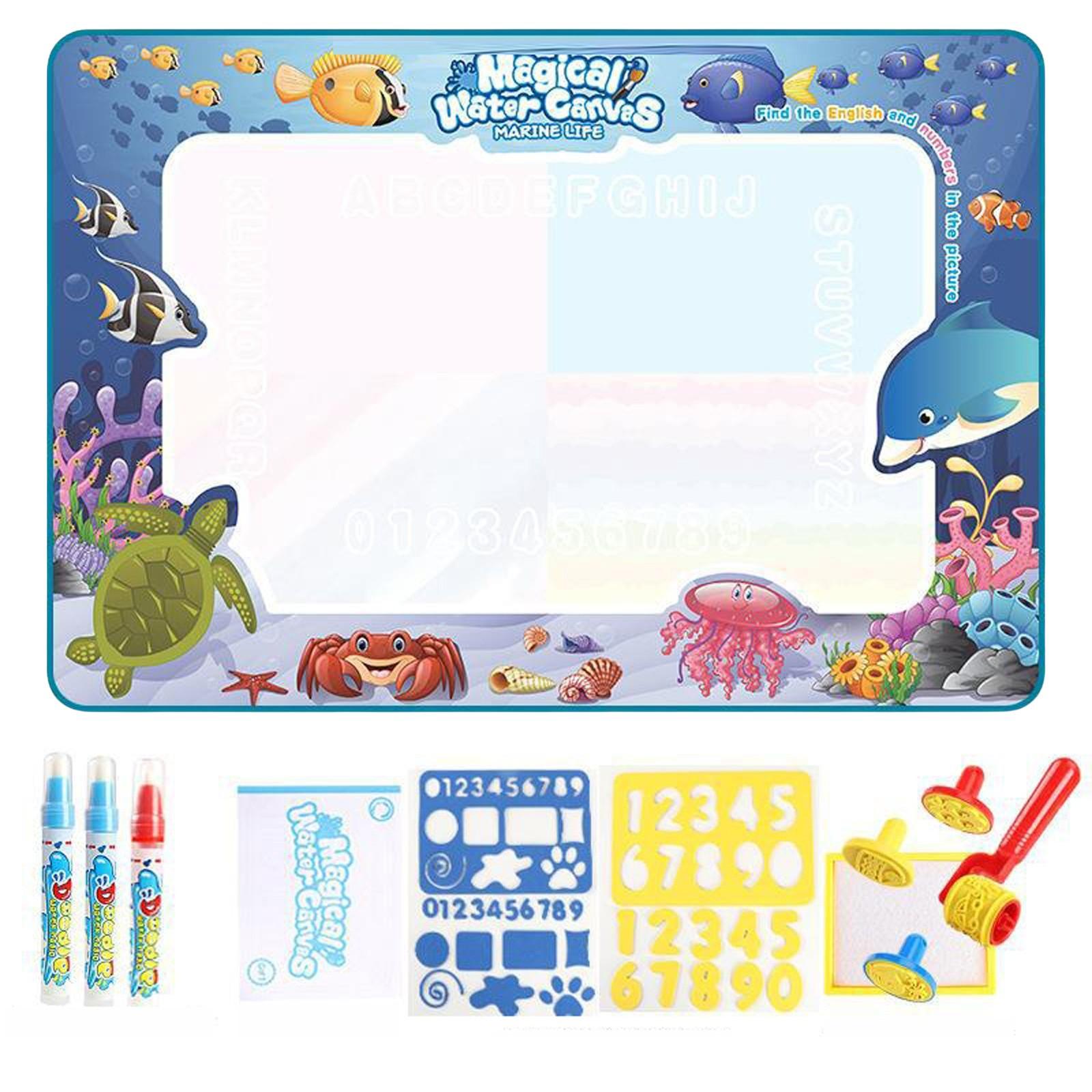 

Коврик для рисования на воде 39x31 дюйм Детская картина большого размера Прозрачная вода Повторяющаяся картина на воде Одеяло для рисования One Size