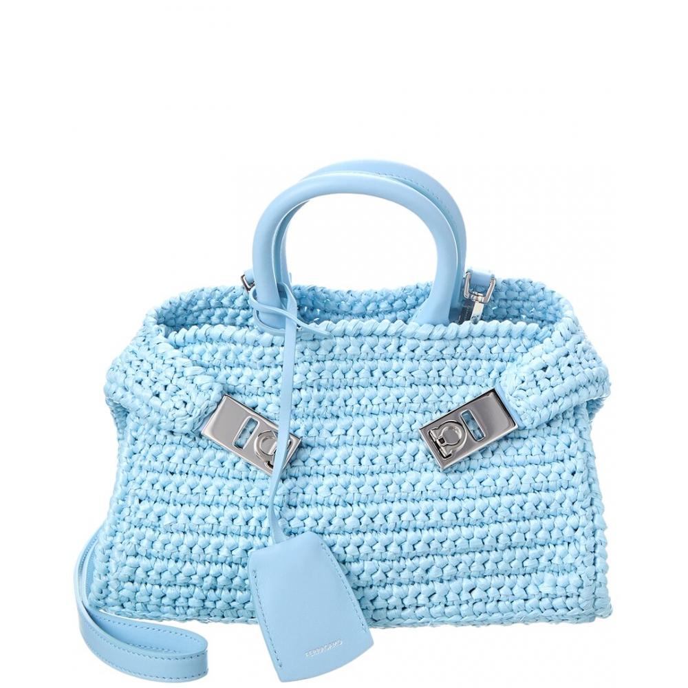 

Salvatore Ferragamo Синій шкіряний кросбоді Ferragamo Hug Mini Medium