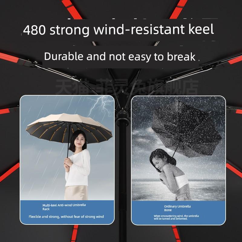Automatic Umbrella, Enlarged, Thickened, and Reinforced, Special Umbrella for Students Going To School, Large Sun Umbrella for Men, Dual-Use for Sun