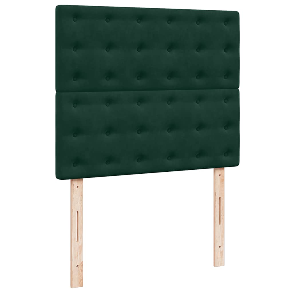 Box Spring Bed with Mattress Dark Green 120 x 200 cm Velvet