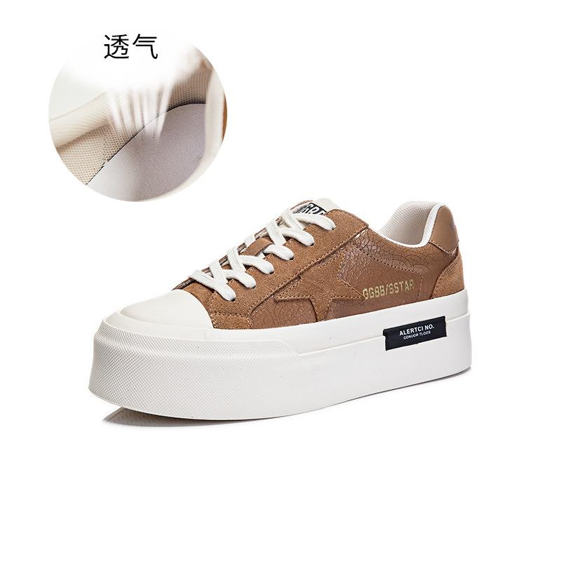 

Женская обувь Star, весна 2023, новые женские спортивные туфли из натуральной кожи, маленькие белые туфли, женские толстые соль