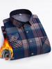 Camicia a quadri con pile double-face a maniche lunghe da uomo per autunno e inverno