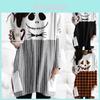 Damen Nightmare Before Christmas Jack Skellington Aufdruck Langarmkleid Mit Taschen Und Bequemem Stoff