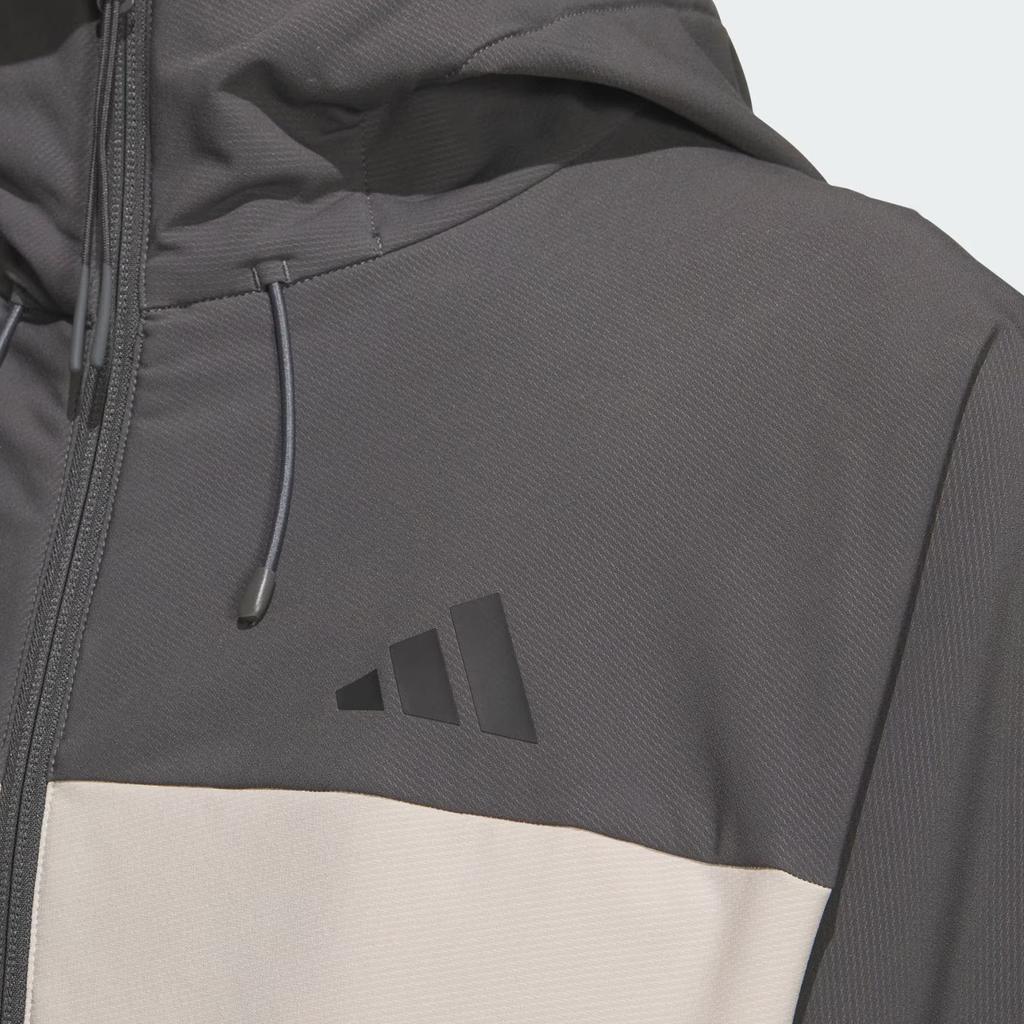 adidas Softshell Sports Fleece Lined Hooded Comfortable Jacket Unisex Beige KF5231