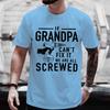 Unisexs Crew Neck T Shirt Grandpa Cant Fix It We Are All Screwed Graphic Tee Funny Grandfather Gift Casual Short Sleeve Daily Top