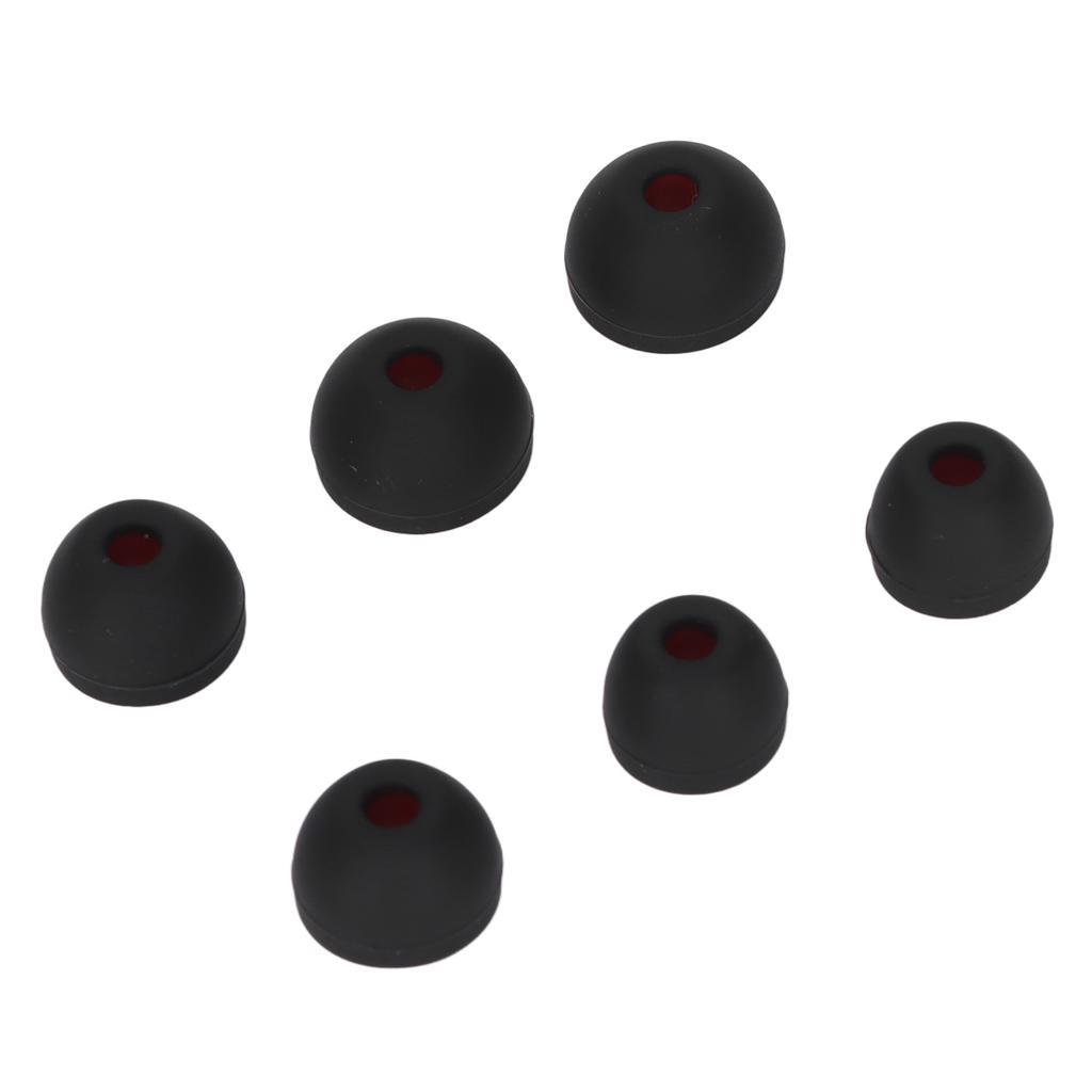 3 Rozmiary 6 Szt. Wymienne Wkładki do Uszu Miękkie Silikonowe Końcówki do Uszu Słuchawki Redukujące Szumy do SłuchawekCzerwony Czarny
