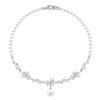 [FANCIME] Women's Necklace, 11mm Genuine Pearl, Bride, Wedding, Wisteria Flower "Fuji Hana No Miyabi", Zirconia, Silver S925, High-End Jewelry, Weddin