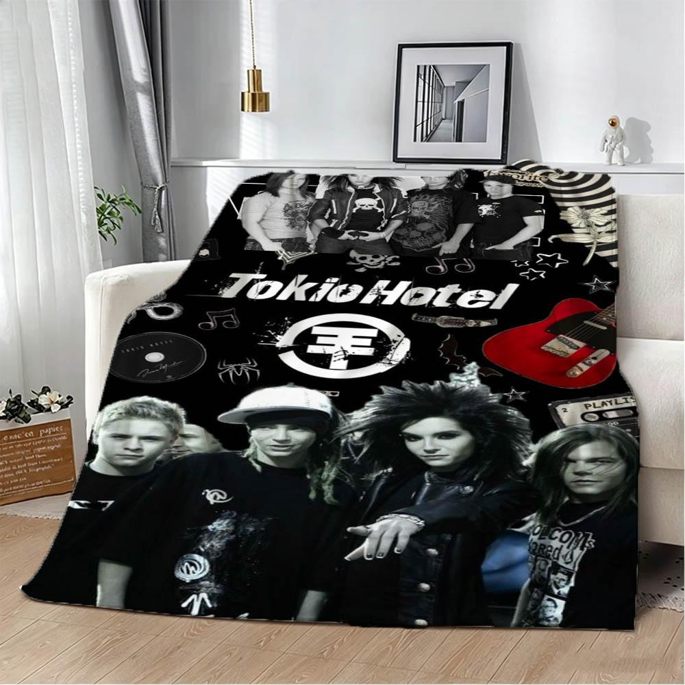3D T-Tokio oF Band H-Hotel Music Singer Flannel Blanket Soft Throw Blanket Art For Home Decor Bedroom Bed Sofa Picnic Fans Gifts