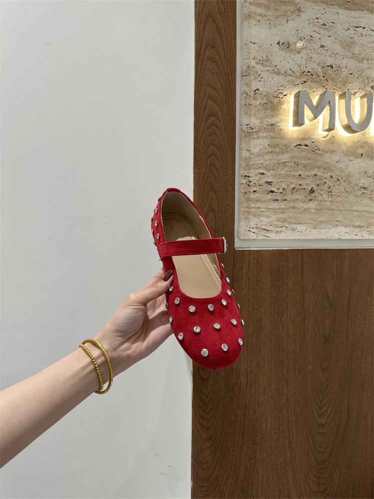 Fashion IPPEUM Ballet Flats For Women Round Toe Buckle 2025 New Fashion Ballerines Femme