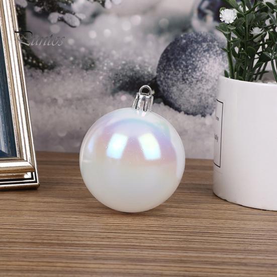12/24/36Pcs 4CM Christmas Iridescent Ball Clear Shatterproof Reusable DIY Holiday Decoration Xmas Tree Hanging Ball Ornament Pendant Party Festival