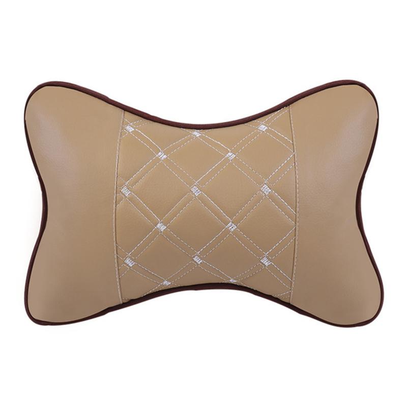 Pu Car Seats Neck Pillow Breathable Auto Head Neck Rest Cushion Neck Support Cervical Headrest Soft Car Pillow Backcolor Random