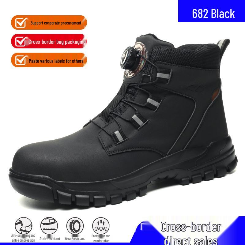 Men's Lightweight Breathable All-Season Safety Shoes - Anti-Smash, Anti-Puncture, Wear-Resistant, Long-Lasting Comfort
