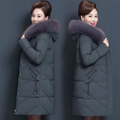 Middle Aged Elderly Women Cotton Padded Clothes Long New Mother Down Jacket