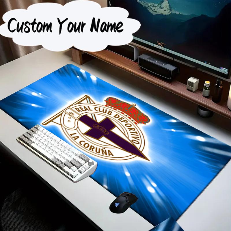 Custom Name Mouse Pad Deportivo A Coruna Crest Mouse Pad Desk Mat, Non-Slip Rubber Backer Pad For Computer Notebook Gaming Mouse Pad Birthday Gift