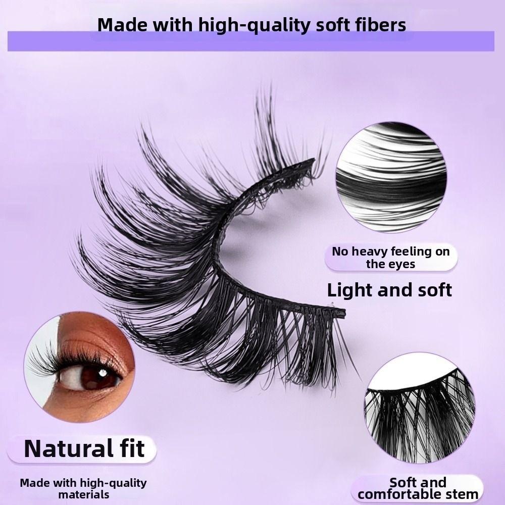 10 Pairs Fluffy Thick 3D Faux Mink Lash Glue Version Full Strip Lashes  Eye Lash Extension