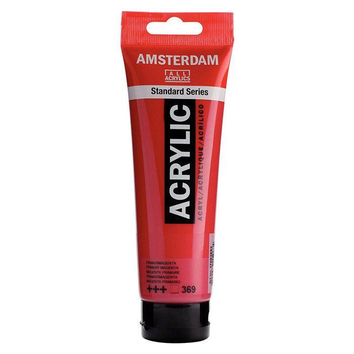 Peinture Acrylique - TALENS - Amsterdam - 120ml - Couleur Magenta - Tube Primaire