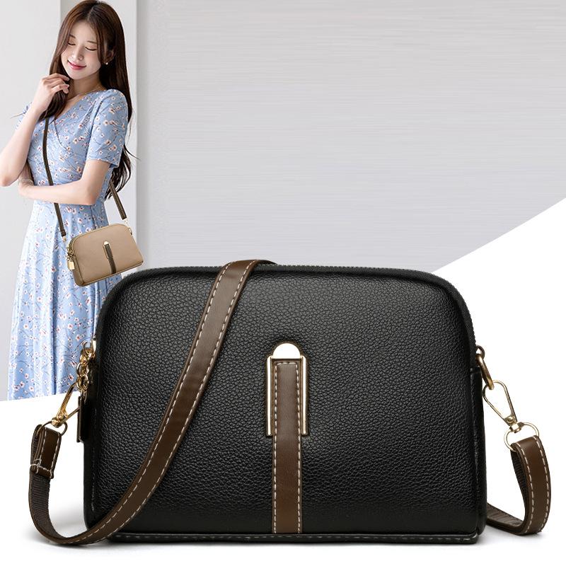 Elegant PU Leather Crossbody Bag with Adjustable Strap and Front Clasp for Daily and Office Use