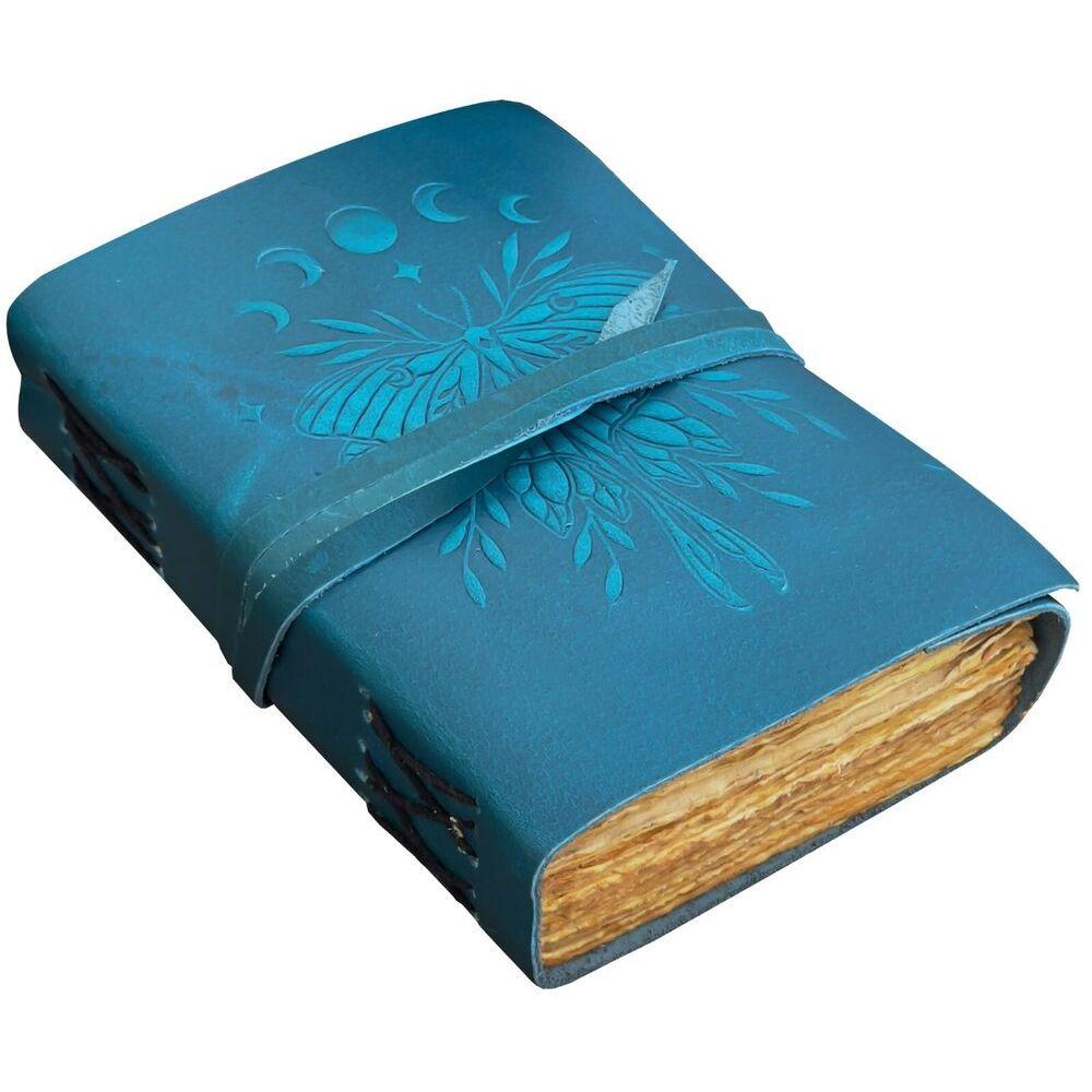 Luna Moth Custom Leather Journal Personalização gratuita 5" x 7" sem forro