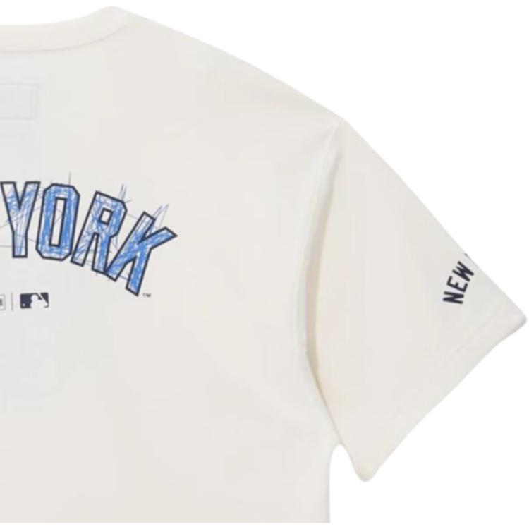 New Era FW25 MLB New York Yankees Asi Akademi Serisi Arka Baskılı Rahat Çok Yönlü Bol Günlük Kısa Kollu Tişört Unisex Tişört 14726605