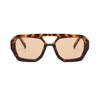 Retro Double Bridges Women's Sunglasses Big Frame Leopard Brown Gradient Eyewear Fashion Luxury Designer Sun Glasses Men Shades