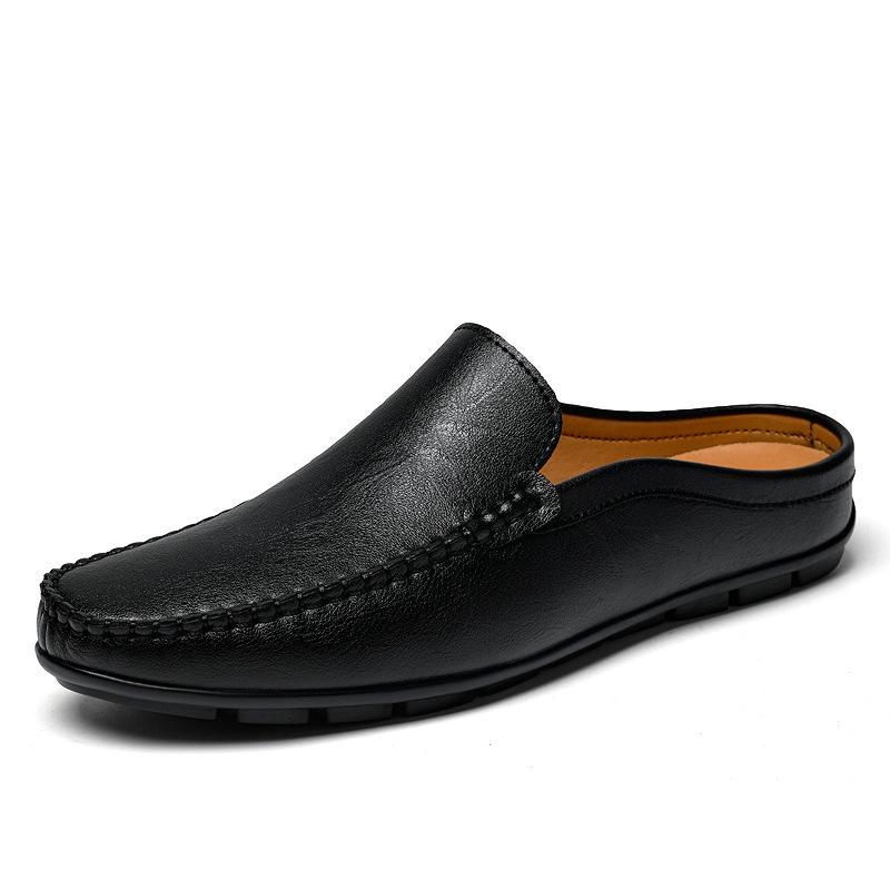 Men s Large Size Genuine Leather Breathable Slip-on Driving Shoes 40
