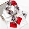 New Thin and Narrow Long Striped Scarf for Women In Early Autumn Korean Style Winter Warm Striped Scarf with Hair Strap